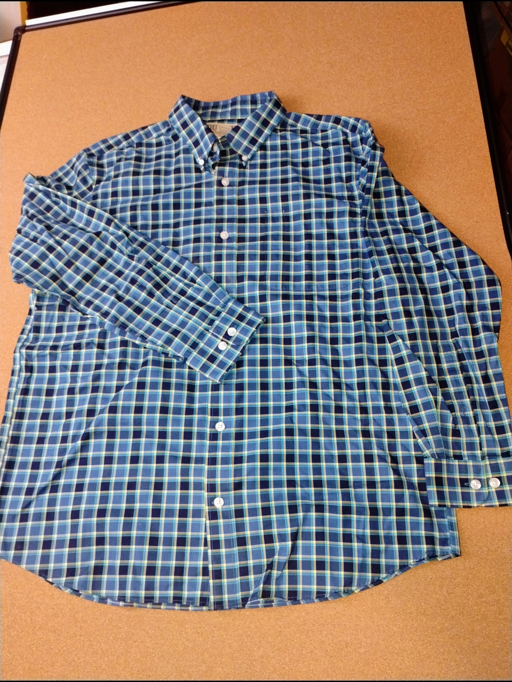 Duluth Trading Shirt Men's Long Sleeve Button Down Large Plaid Pocket 92105